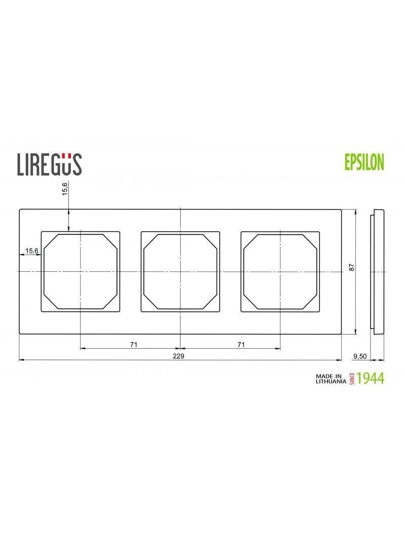Trivietis rėmelis LIREGUS EPSILON, baltas matinis stiklas 1