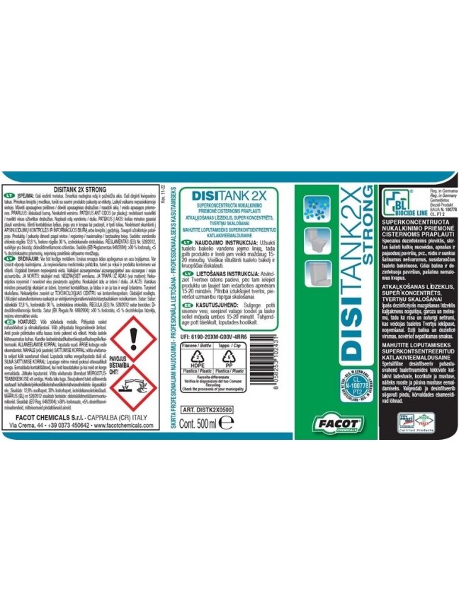 Tualeto bakelių valiklis 500 ml, DISITANK 1