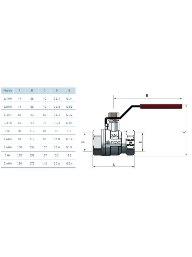 TURIA 3000 ventilis 1"1/4 v/v ilga rankena (1108) 1 TURIA 3000 ventilis 1"1/4 v/v ilga rankena (1108) 1