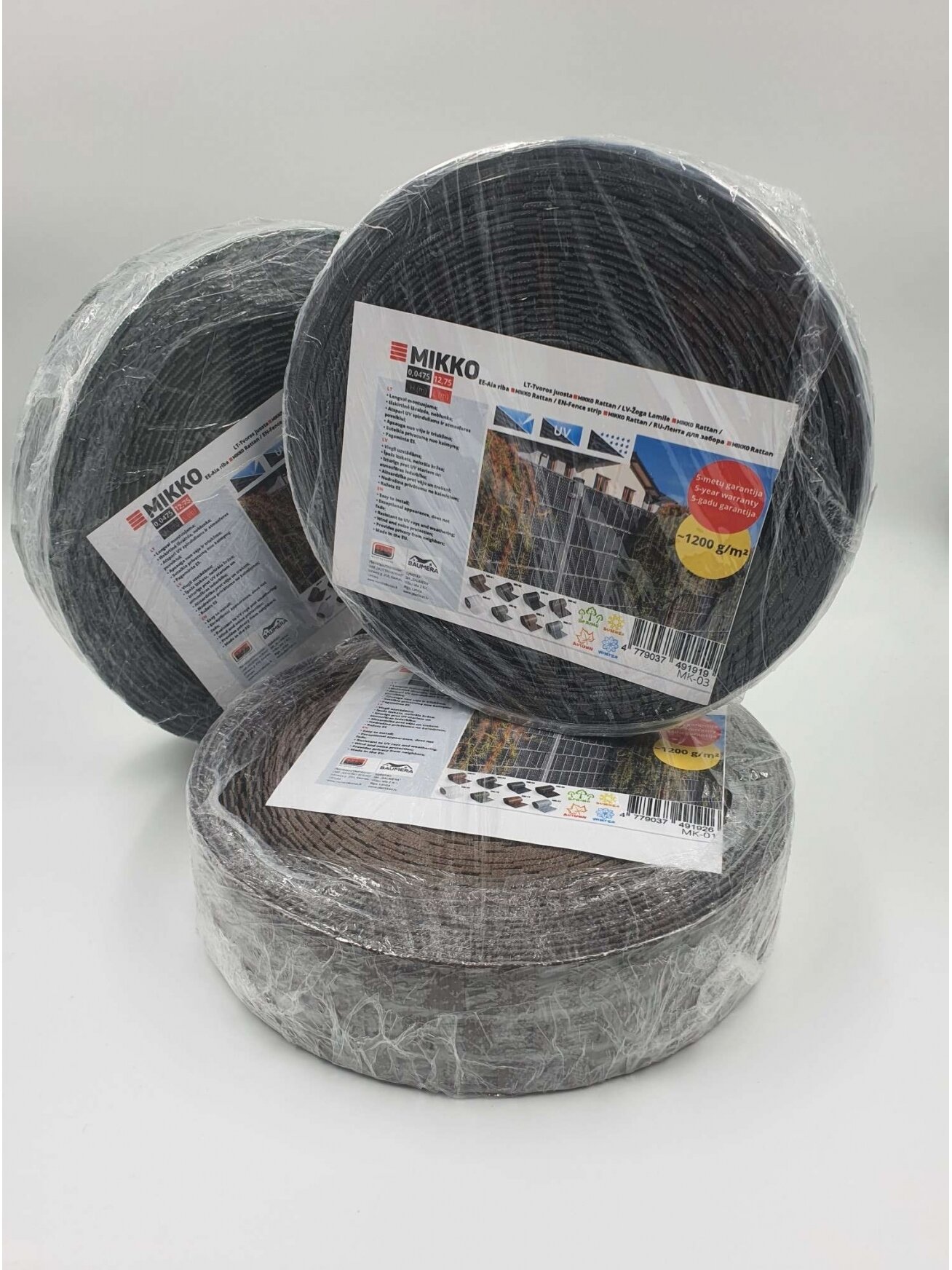 Tvoros juosta MIKKO Rattan 4,75cm x 12,75m, grafitas MK-03 4 Tvoros juosta MIKKO Rattan 4,75cm x 12,75m, grafitas MK-03 4