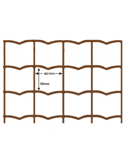 Tvoros tinklas, virintas, 1500 mm, 50x63 mm, ø3 mm, 25 m, ZN+RAL8017 (ruda) 2 Tvoros tinklas, virintas, 1500 mm, 50x63 mm, ø3 mm, 25 m, ZN+RAL8017 (ruda) 2