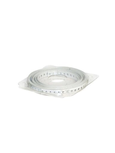 Tvirtinimo juosta, perforuota, 12 x 0.7 mm, 3 m, balta