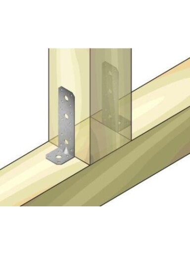 Tvirtinimo kampas, sutvirtintas, 140 x 40 x 40 x 2.5 mm