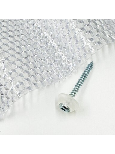 Tvirtinimo varžtai į medį su tarpine M5 x 50 mm MK PC DIAMONDS (3 spalvos) - Skaidri