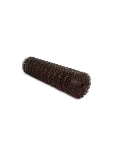 Tvoros tinklas, virintas, 1800 mm, 100x50 mm, ø2,4 mm, 25 m, ZN+RAL8017 (ruda)