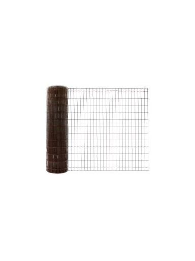 Tvoros tinklas, virintas, 1800 mm, 100x50 mm, ø2,4 mm, 25 m, ZN+RAL8017 (ruda)