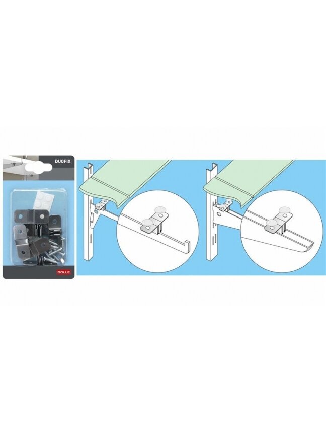 Tvirtinimas Dolle DuoFix, 40 mm x 20 mm, 6 vnt. 2 Tvirtinimas Dolle DuoFix, 40 mm x 20 mm, 6 vnt. 2