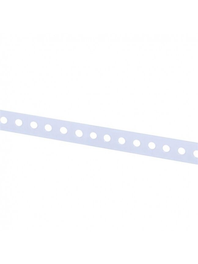 Tvirtinimo juosta, perforuota, 12 x 0.7 mm, 3 m, balta Tvirtinimo juosta, perforuota, 12 x 0.7 mm, 3 m, balta