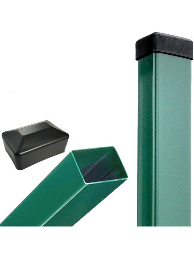 Tvoros stulpas 60x40x2500 mm, žalias (1,2mm) Tvoros stulpas 60x40x2500 mm, žalias (1,2mm)