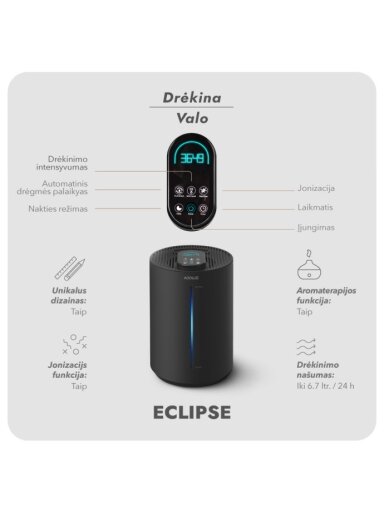 Ultragarsinis oro drėkintuvas Adolus ECLIPSE