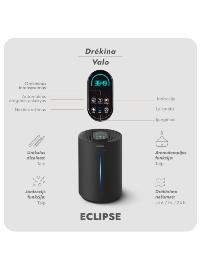 Ultragarsinis oro drėkintuvas Adolus ECLIPSE 1