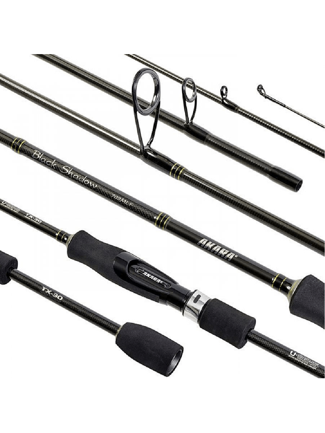 Universalus Spiningas AKARA Black Shadow TX-30 SL1001 2-ų Dalių, Ilgis 2.30m. Testas 3,5-10,5 1