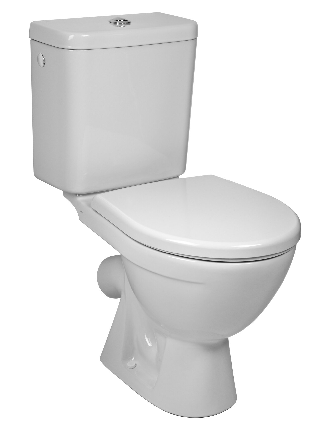 Unitazas LYRAplus su stačiu nubėgimu, įstrižu nuotaku, su dvigubo nuleidimo sistema Dual Flush, vandens įvadas apačioje