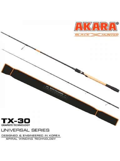 Universalus Spiningas AKARA Black Hunter 2-jų Dalių, Ilgis 2.44m, Testas 24-65g