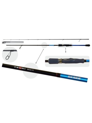 Universalus Spiningas AKARA Teuri MS TX-30 2-ų dalių, Ilgis 2.3m, Testas 8-24,5 g