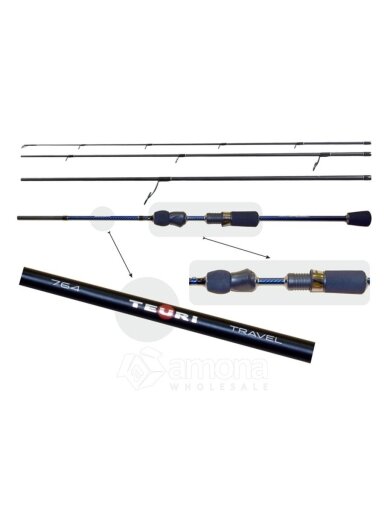 Universalus Spiningas AKARA Teuri Travel TX-30 4-dalių, Ilgis 2,28 m. Testas 0,5-6g.