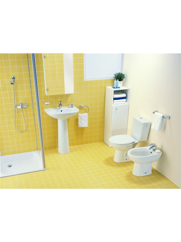 Unitazas ZETA su stačiu nubėgimu, horizontaliu nuotaku, su dvigubo nuleidimo sistema, Dual Flush, vandens įvadas apačioj 1