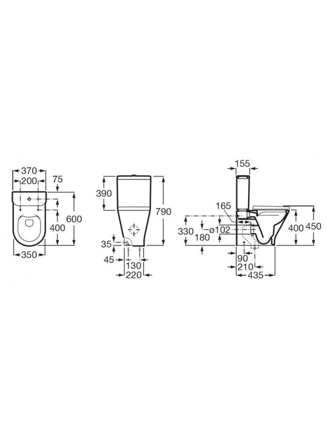UNITAZ PAST GAP ROUND RIMLESS DUAL BALT 1