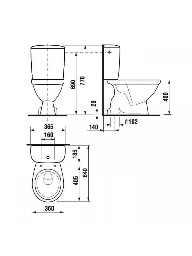 Unitazas su dangčiu JIKA NORMA H8602710007871, 360×640 mm 1