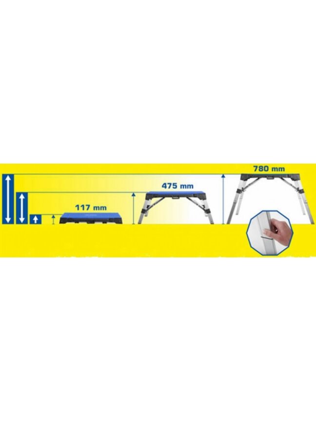 Universalus darbastalis 4-in-1, reguliuojamas aukštis 117-74, Brilliant Tools 9 Universalus darbastalis 4-in-1, reguliuojamas aukštis 117-74, Brilliant Tools 9