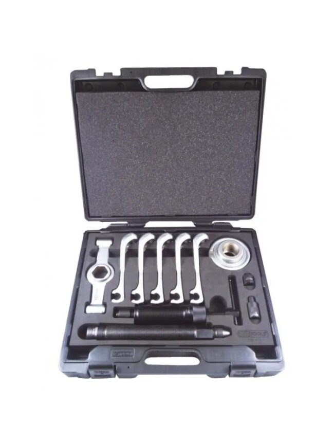 Universalus rato guolių ir varančiojo veleno nuėmjų rinkinys, hidraulinis (11 vnt.) (700.1400, KS TOOLS) Universalus rato guolių ir varančiojo veleno nuėmjų rinkinys, hidraulinis (11 vnt.) (700.1400, KS TOOLS)