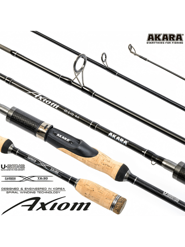 Universalus Spiningas AKARA Axiom TX-30 2-jų dalių, Ilgis 2,40m, Testas 6-28g 2