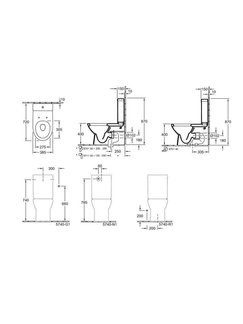 Unitazo bakelis Villeroy & Boch Tube, balta 2 Unitazo bakelis Villeroy & Boch Tube, balta 2
