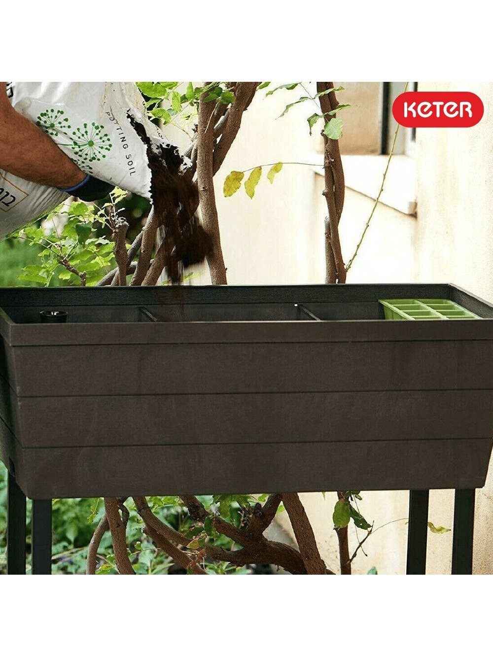 URBAN BLOOMER vazonas - Pilka 1 URBAN BLOOMER vazonas - Pilka 1