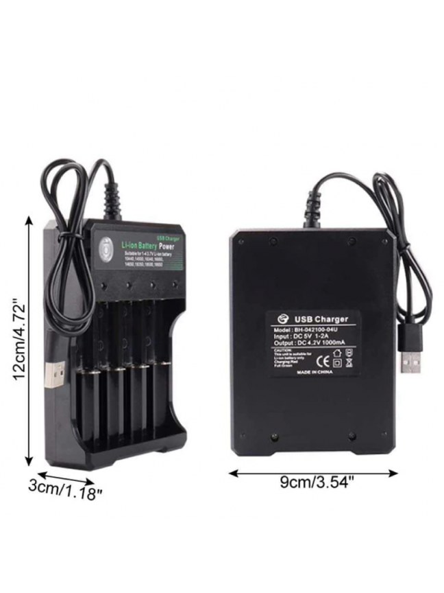 USB Baterijų Įkroviklis BMAX 3.7V, 4 Lizdų 18650 2 USB Baterijų Įkroviklis BMAX 3.7V, 4 Lizdų 18650 2