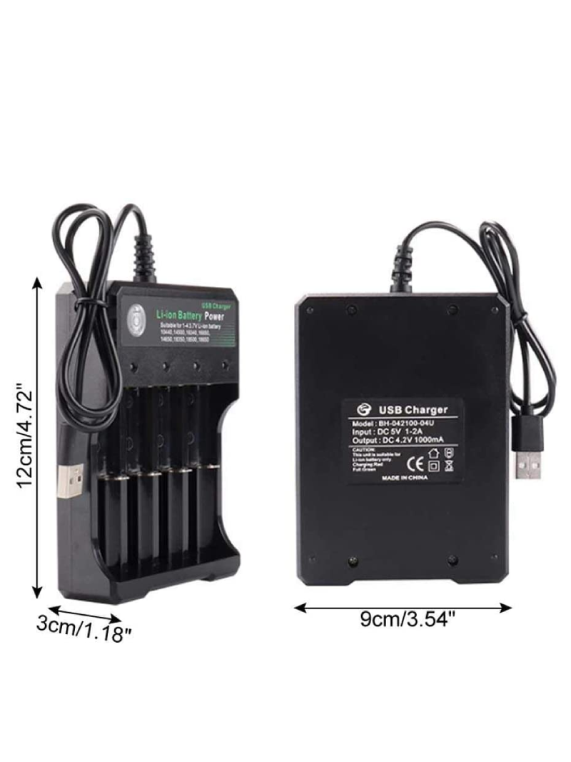 USB Baterijų Įkroviklis BMAX 3.7V, 4 Lizdų 18650 2