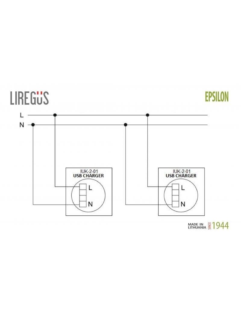 USB kroviklis LIREGUS EPSILON, šampano spalvos 2 USB kroviklis LIREGUS EPSILON, šampano spalvos 2