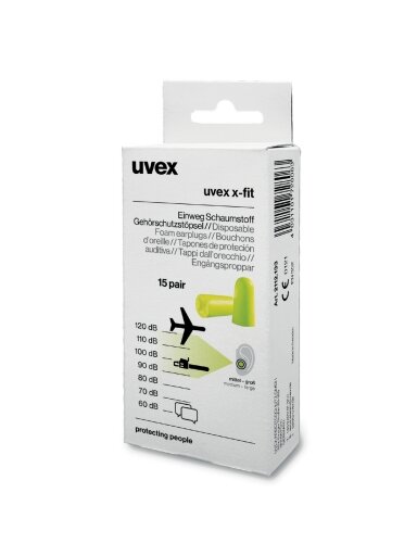 Uvex Ausų kamštukai UVEX X-fit, 37dB, 15 porų