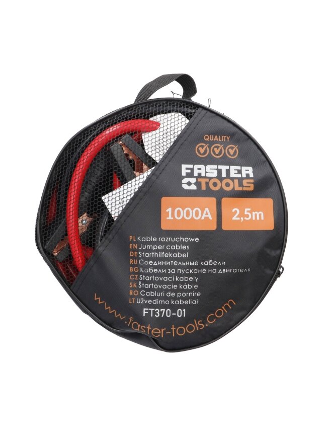 Užvedimo laidai 2,5 m 1000 A FASTER TOOLS (FT370-01) 1 Užvedimo laidai 2,5 m 1000 A FASTER TOOLS (FT370-01) 1