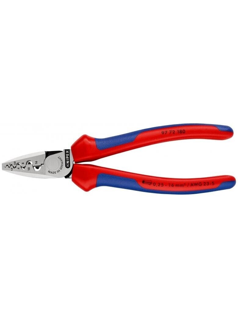 ⬡ Užspaudimo replės laidų antgaliams 180 mm (9772180, KNIPEX)