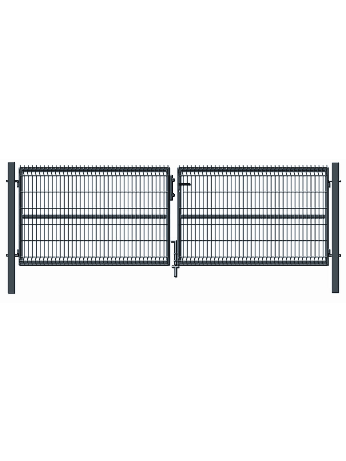 Vartai segmentiniu užpildu, 400 cm x 123 cm, pilka Vartai segmentiniu užpildu, 400 cm x 123 cm, pilka