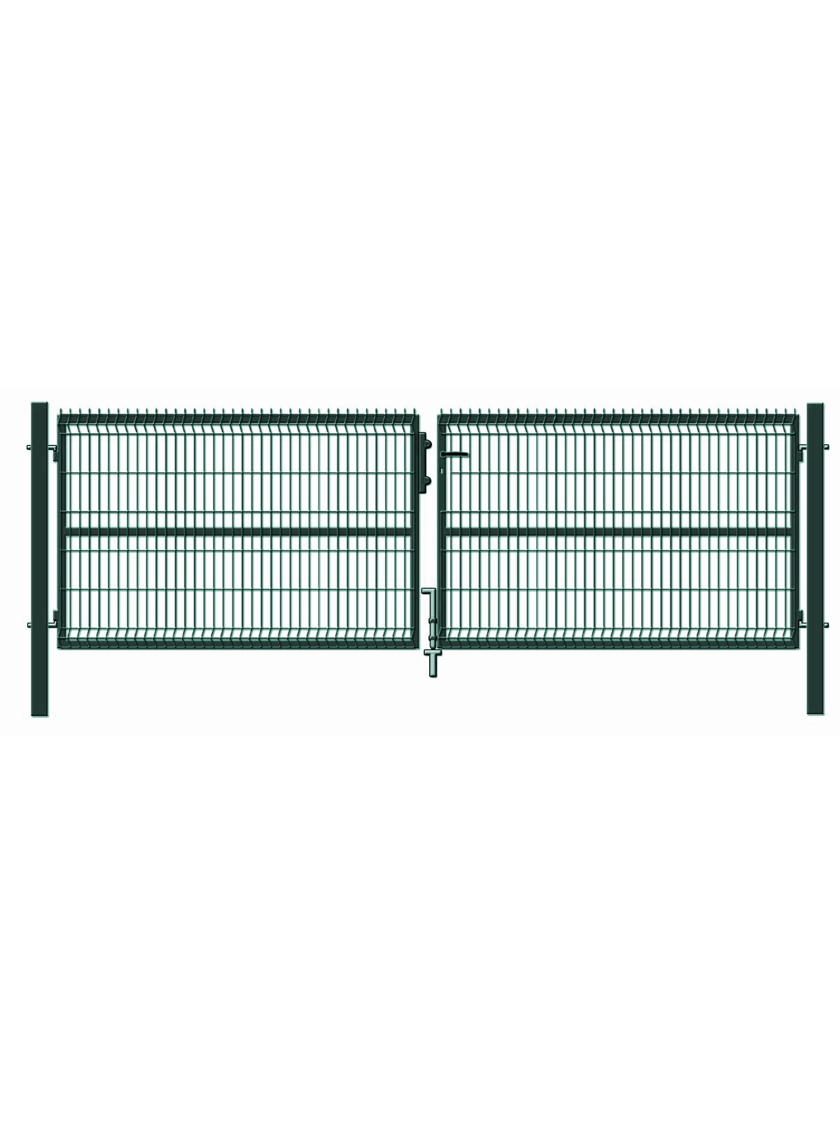 Vartai segmentiniu užpildu, 400 cm x 123 cm, žalia Vartai segmentiniu užpildu, 400 cm x 123 cm, žalia