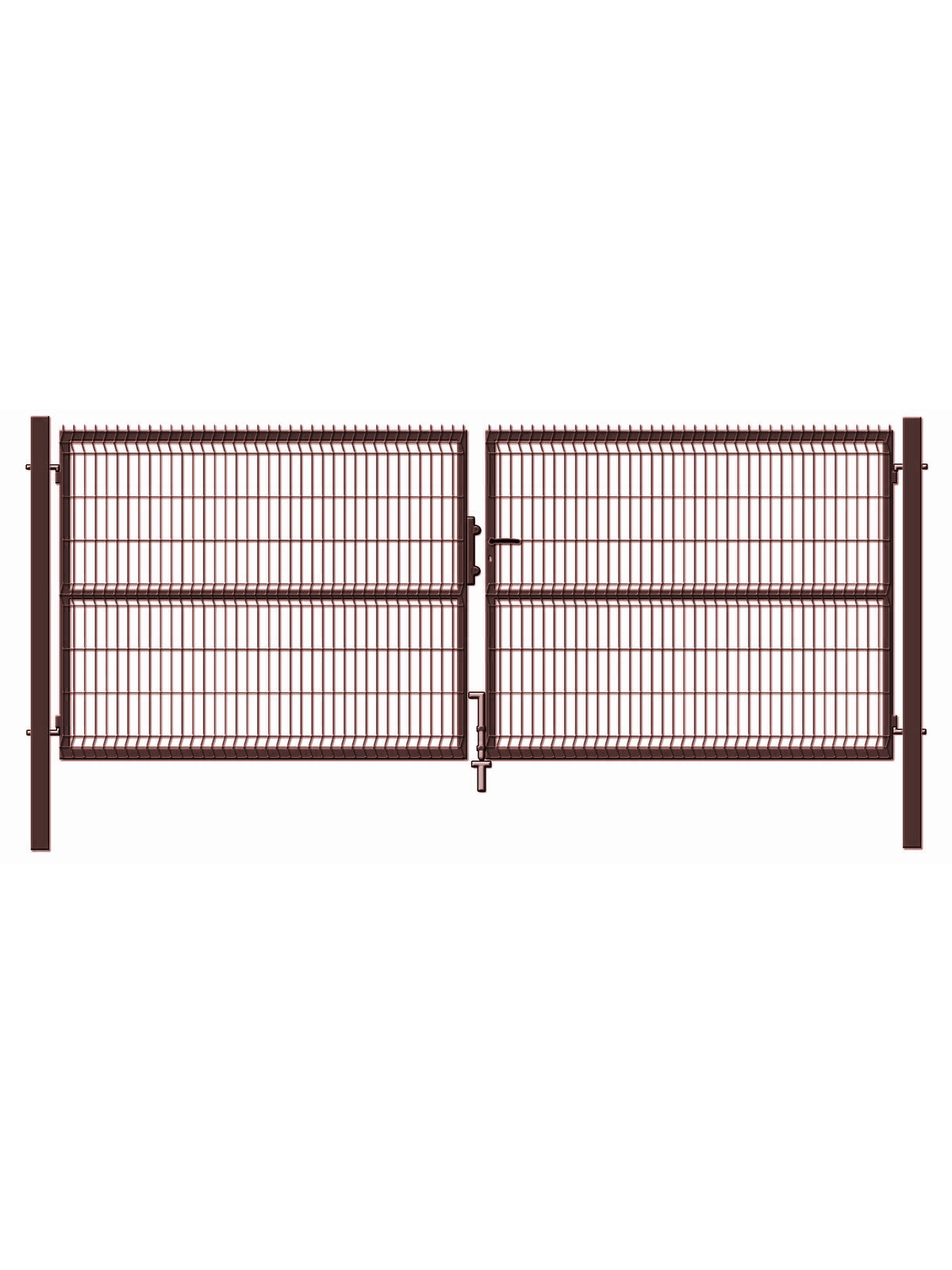 Vartai segmentiniu užpildu, 400 cm x 153 cm, ruda