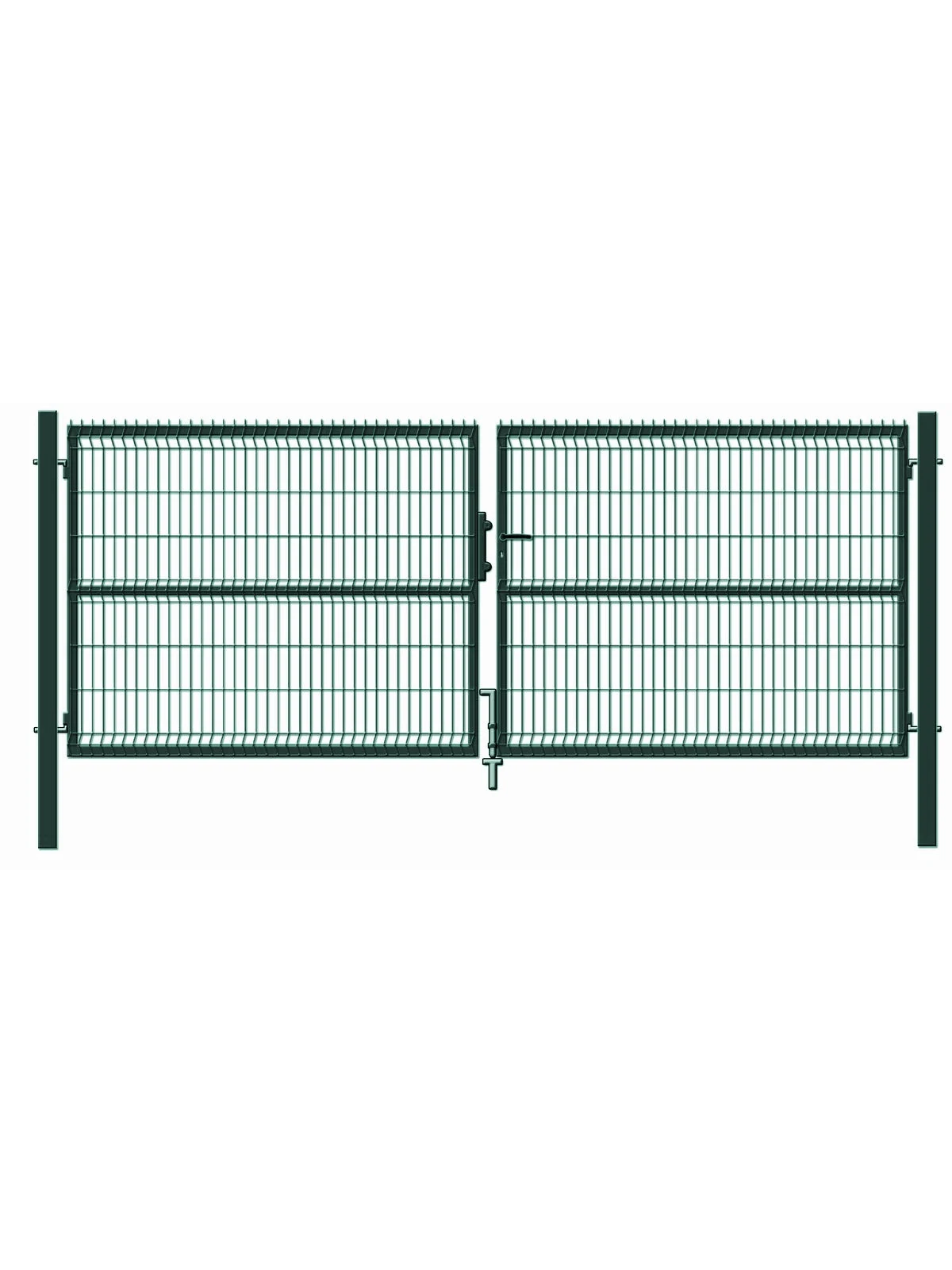Vartai segmentiniu užpildu, 400 cm x 153 cm, žalia