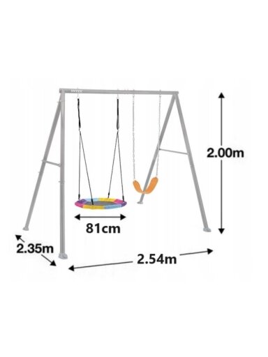 Vaikų žaidimų aikštelė su sūpynėmis gandro lizdas (2 in 1) Ø 81 cm, Intex 44126