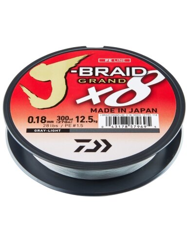 Valas Daiwa J-Braid Grand X8 Light Grey 135m 006mm