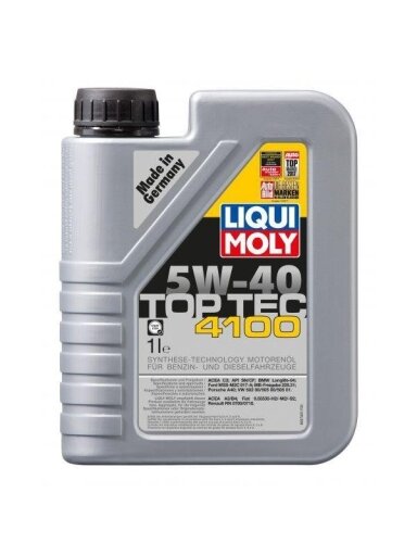 Variklio tepalas Liqui Moly Top Tec 4100 5W-40, 1 l