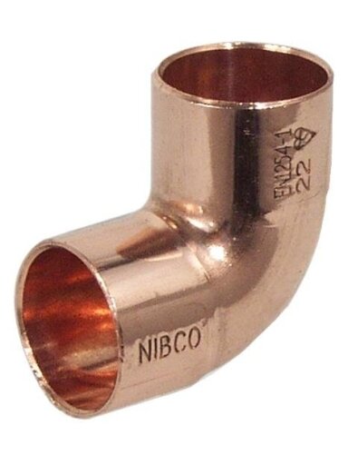 Varinė alkūnė NIBCO 5090010, 90°V/V, trumpu spinduliu, 15 mm