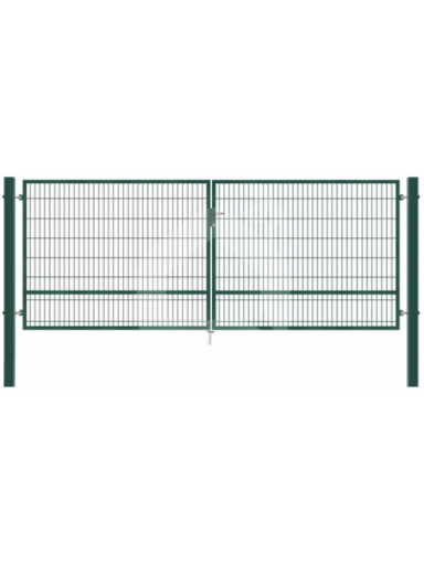 Vartai, 5 mm segmento užpildu, dviveriai, 4000x1500 mm, žali Vartai, 5 mm segmento užpildu, dviveriai, 4000x1500 mm, žali