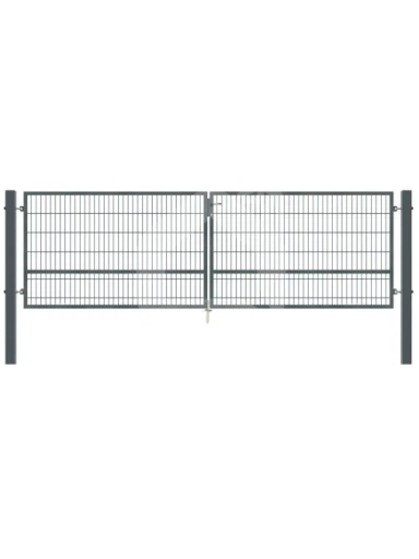 Vartai, 5 mm segmento užpildu, dviveriai, 5000x1200 mm, antracitas Vartai, 5 mm segmento užpildu, dviveriai, 5000x1200 mm, antracitas