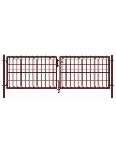 Vartai segmentiniu užpildu, 400 cm x 123 cm, ruda Vartai segmentiniu užpildu, 400 cm x 123 cm, ruda