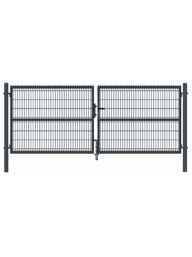 Vartai segmentiniu užpildu, 400 cm x 153 cm, pilka