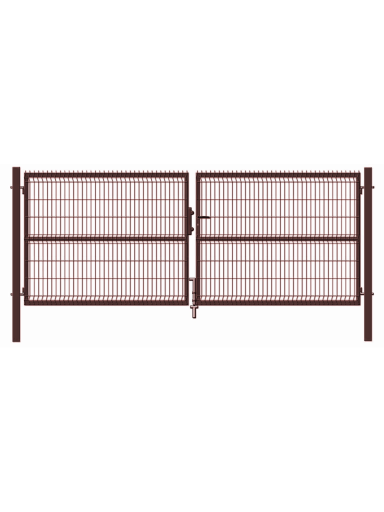 Vartai segmentiniu užpildu, 400 cm x 153 cm, ruda Vartai segmentiniu užpildu, 400 cm x 153 cm, ruda