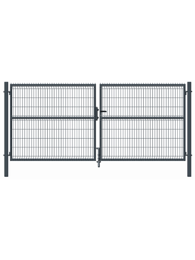 Vartai segmentiniu užpildu, 400 cm x 173 cm, pilka Vartai segmentiniu užpildu, 400 cm x 173 cm, pilka