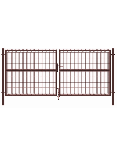 Vartai segmentiniu užpildu, 400 cm x 173 cm, ruda Vartai segmentiniu užpildu, 400 cm x 173 cm, ruda