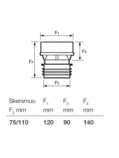 Vakuuminis ventilis Wavin MaxiVent, Ø 75-110 mm 1